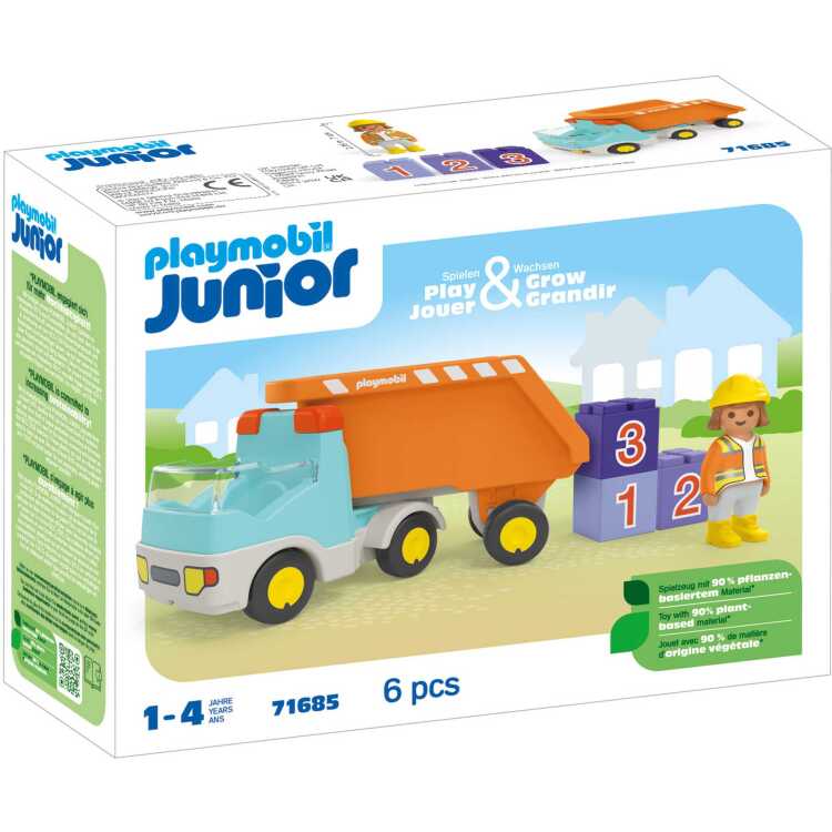 PLAYMOBIL Junior - Kiepwagen constructiespeelgoed 71685