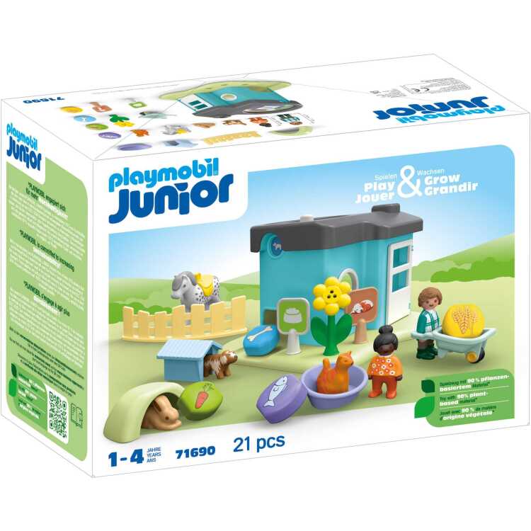 PLAYMOBIL Junior - Dierenpension met voedseldispenser constructiespeelgoed 71690
