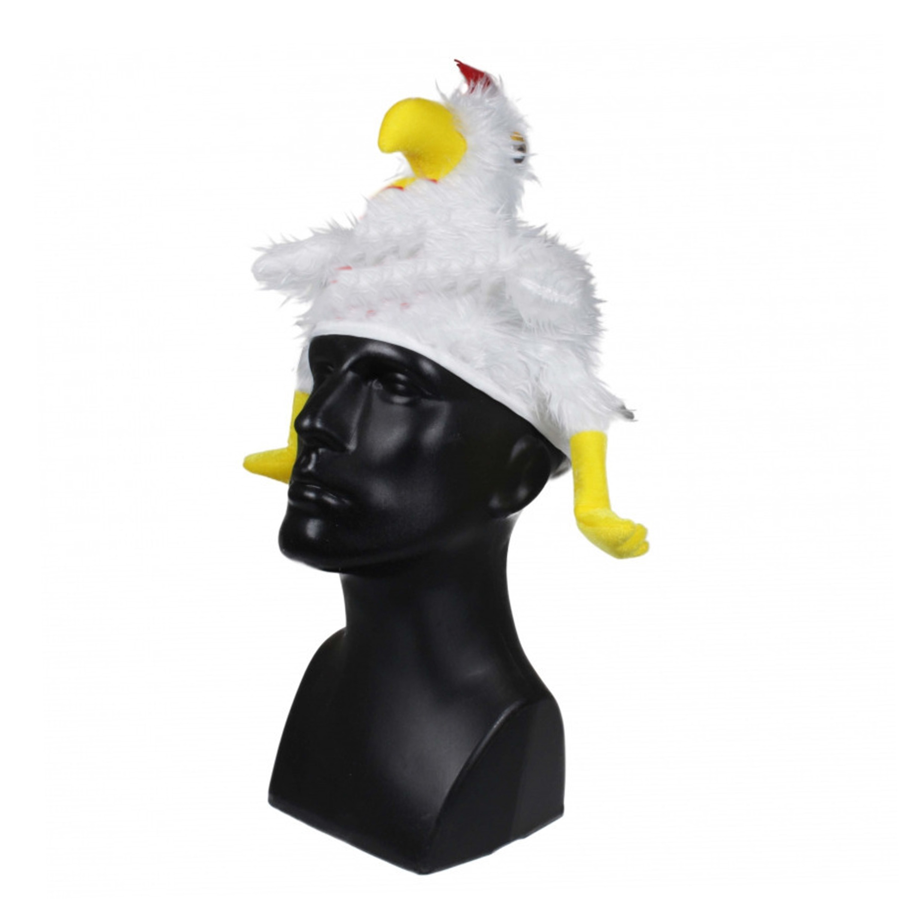 Verkleed hoedje Kip - Kippetjes op je kop - wit - volwassenen - Carnaval - vrijgezellen feesthoed -
