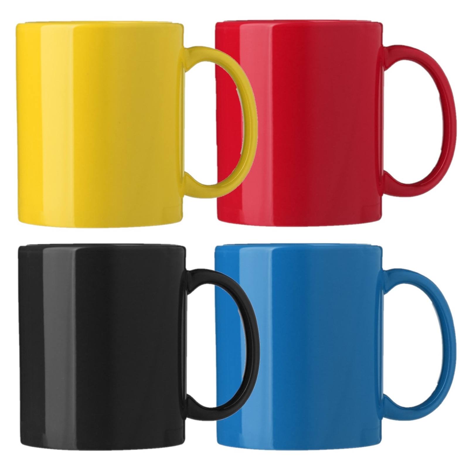 Koffie mokken/bekers Nantes - 4x - keramiek - multi kleuren - 300 ml -