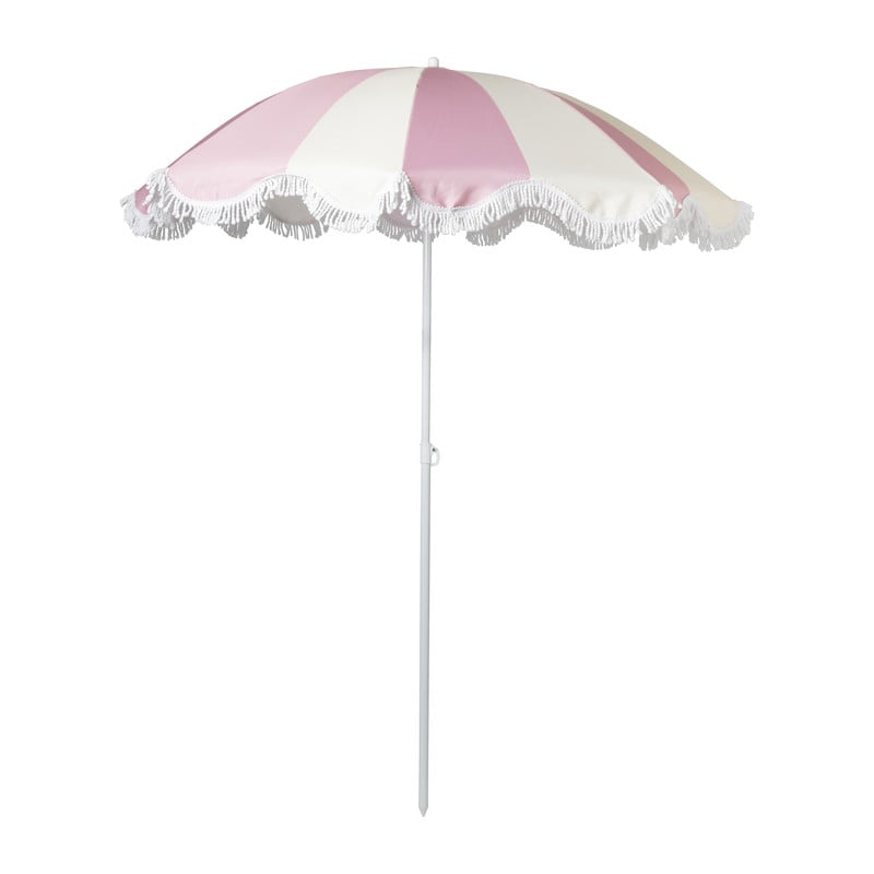 Parasol gestreept - roze/beige - ø160x180 cm