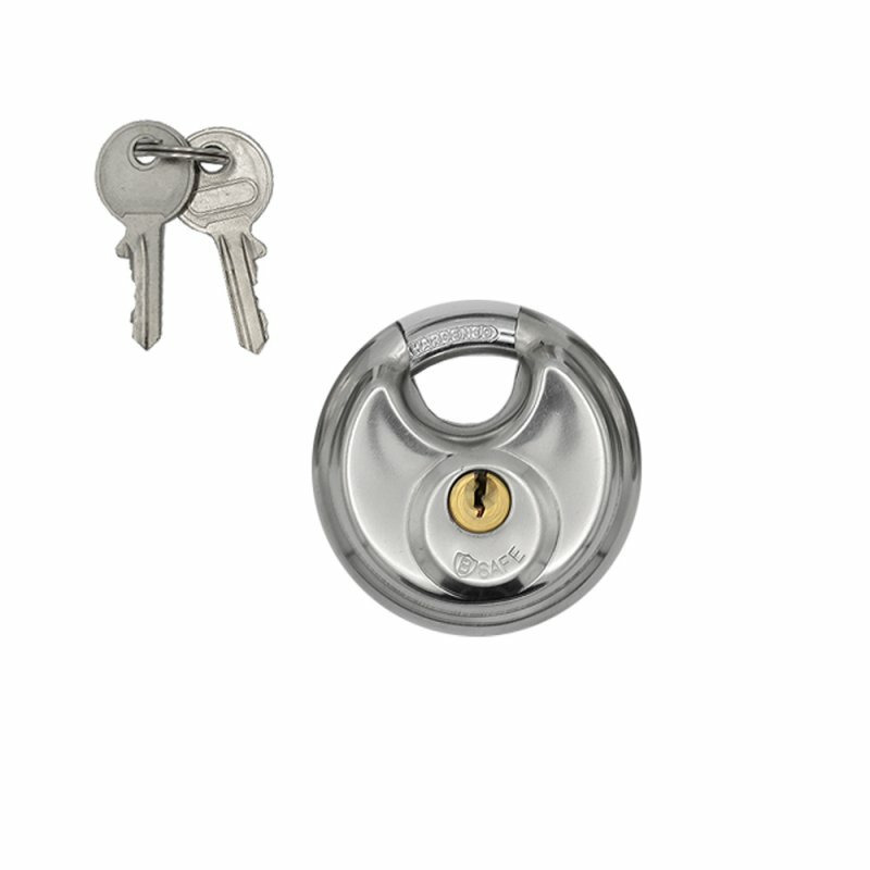 B-Safe Discusslot - 60 mm - gehard staal - sluitbeugel - roestvrij - met 2 sleutels -
