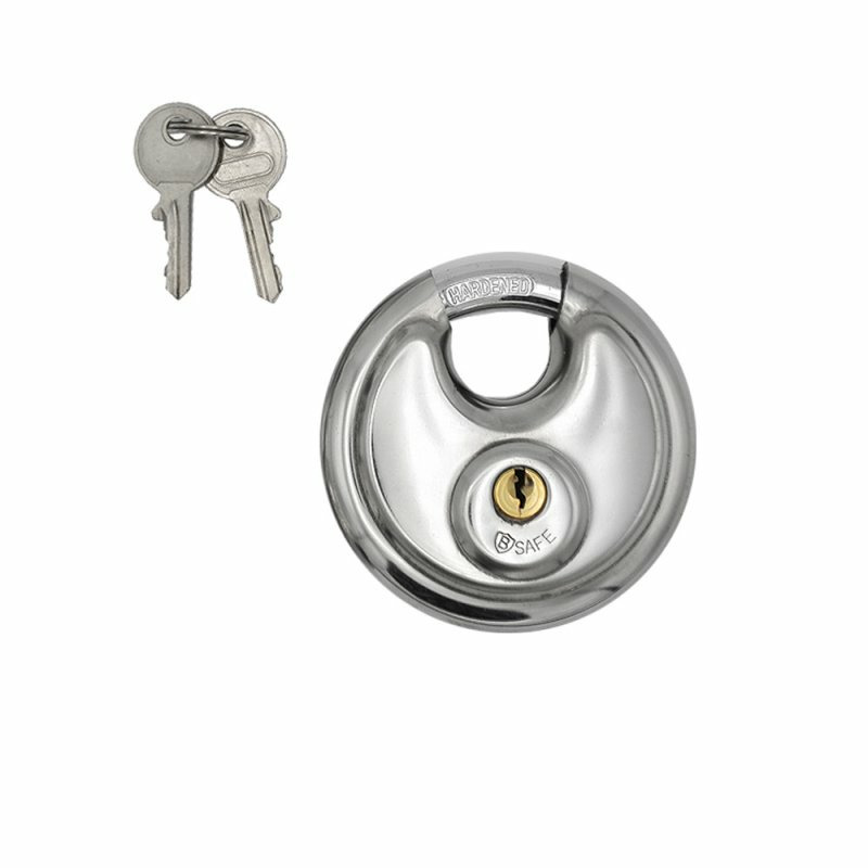 B-Safe Discusslot - 70 mm - gehard staal - sluitbeugel - roestvrij - met 2 sleutels -