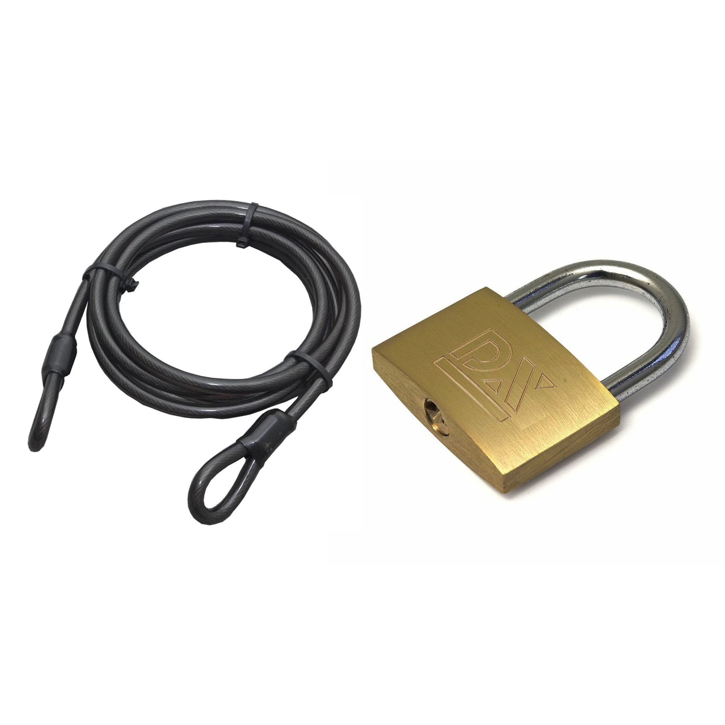 ASF Fischer staalkabel met hangslot 50 mm - kabel geplastificeerd 10m x 8mm - slot met sleutels -