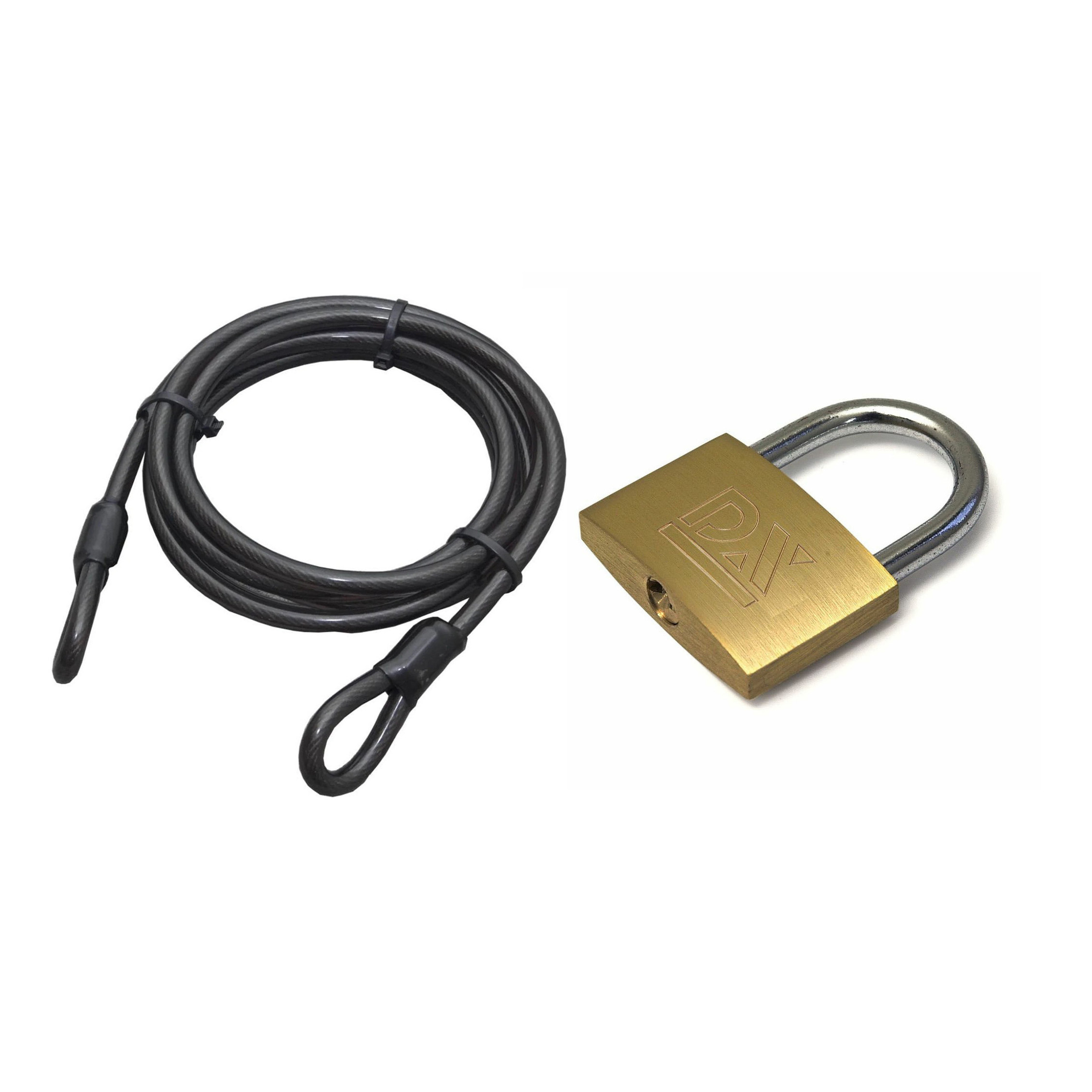ASF Fischer staalkabel met hangslot 60 mm - kabel geplastificeerd 10m x 8mm - slot met sleutels -