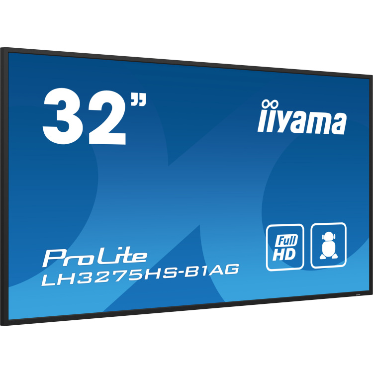 iiyama ProLite LH3275HS-B1AG public display HDMI, DisplayPort, LAN, USB, Audio, WiFi, Android
