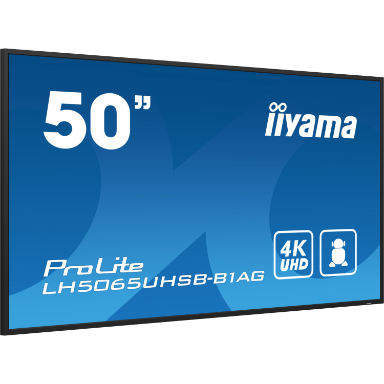 iiyama ProLite LH5075UHS-B1AG public display HDMI, DisplayPort, LAN, USB, Audio, WiFi, Android