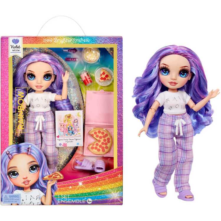 MGA Entertainment Rainbow High Junior High Pyjamaparty-modepop - Violet pop