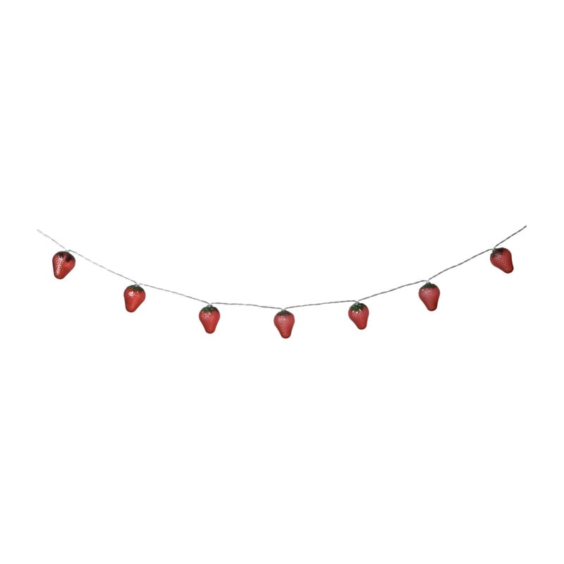 Slinger met aardbeien lampjes - 165 cm