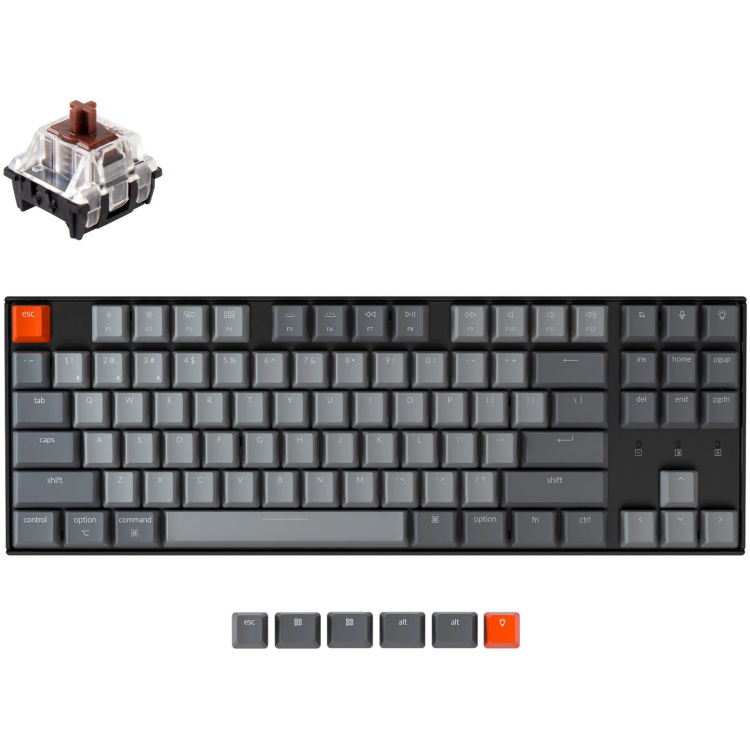Keychron K8-P3 toetsenbord RGB leds, TKL, ABS keycaps, hot swap, Bluetooth 5.1
