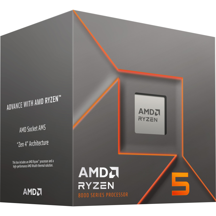 AMD Ryzen 5 8400F, 4,2 GHz (4,7 GHz Turbo Boost) processor Unlocked, Wraith Stealth