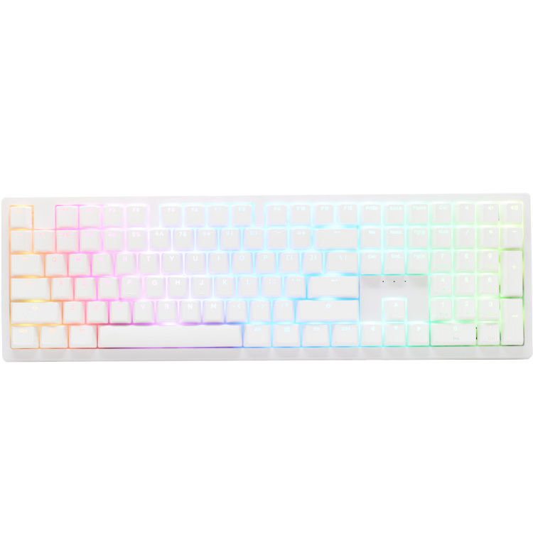 Ducky Zero 6108 Pure White gaming toetsenbord RGB leds, Double-shot PBT, hot swap, 2.4GHz | Bluetooth | USB-C