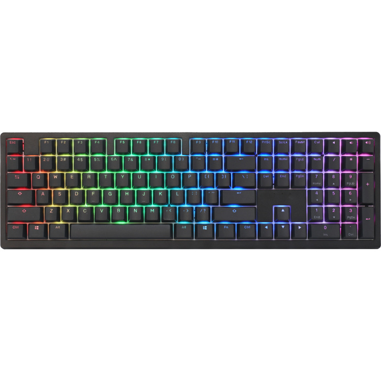 Ducky Zero 6108 Classic Black gaming toetsenbord RGB leds, Double-shot PBT, hot swap, 2.4GHz | Bluetooth | USB-C