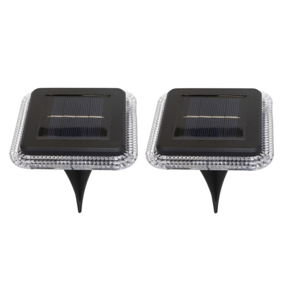 Buiten lampje/prik spots - set 2x - solar verlichting - tuinpad/plant verlichting - LED - D10 cm -