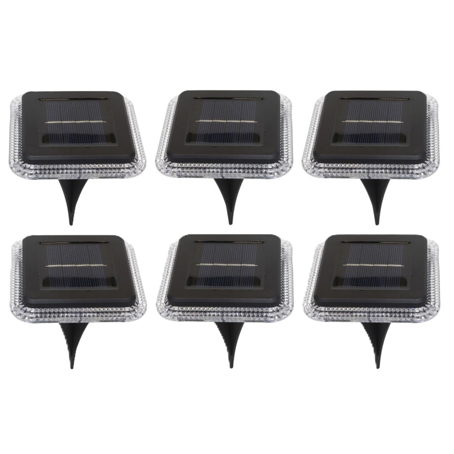 Buiten lampje/prik spots - set 6x - solar verlichting - tuinpad/plant verlichting - LED - D10 cm -