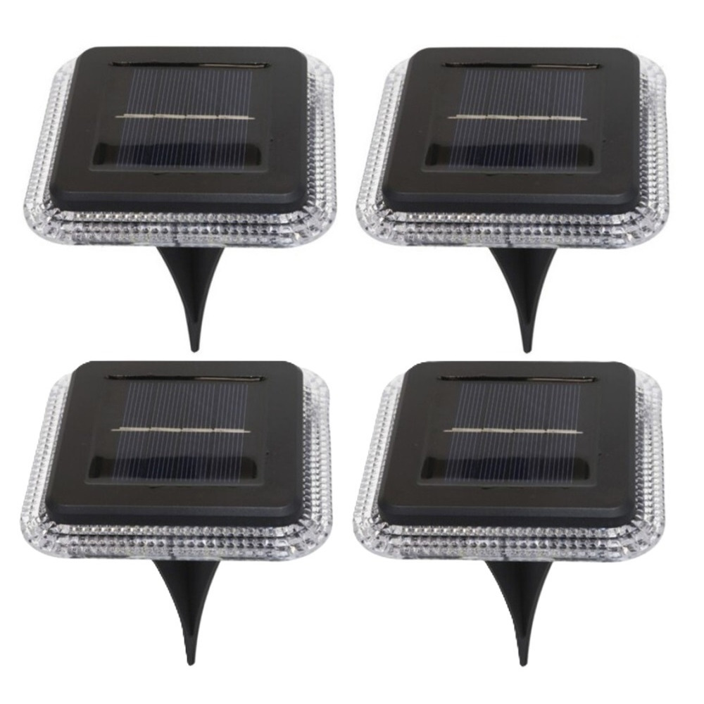 Buiten lampje/prik spots - set 4x - solar verlichting - tuinpad/plant verlichting - LED - D10 cm -