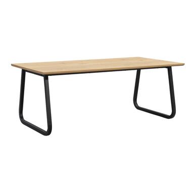 Eettafel Brigitte rechthoekig - naturel/zwart - 220x100 cm - Leen Bakker