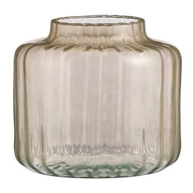 Vaas Claire - roze - gerecycled glas - 18x20x11 cm - Leen Bakker