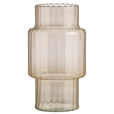 Vaas Claire - roze - gerecycled glas - 31x16,5x12 cm - Leen Bakker
