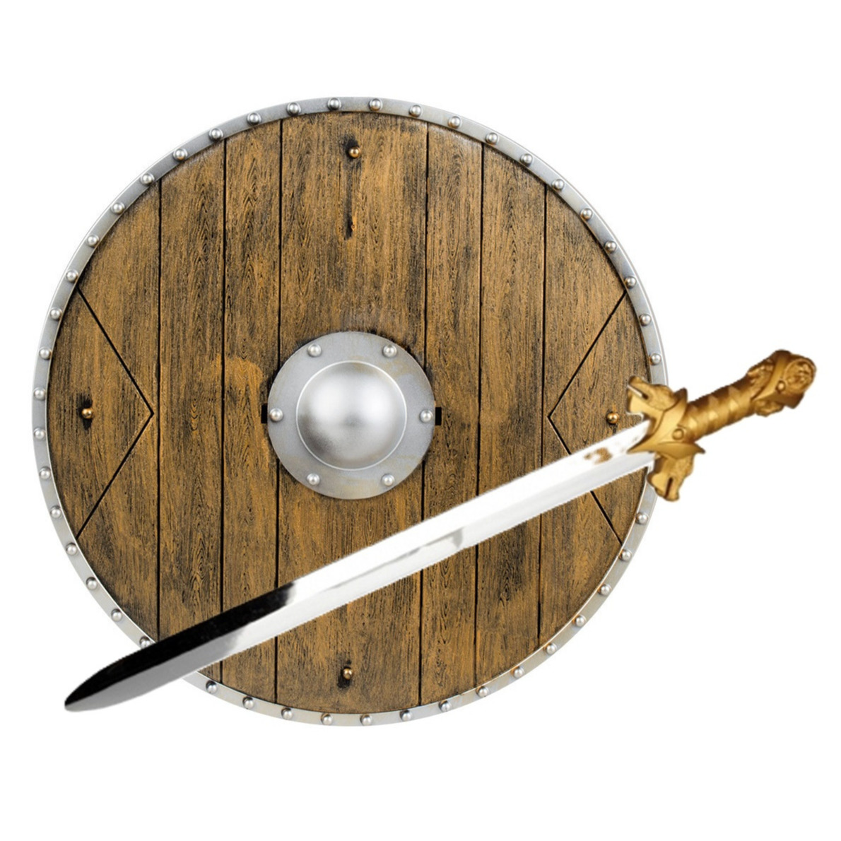 Verkleed speelgoed Ridders/vikingen wapens - Schild/zwaard - kunststof - volwassenen -