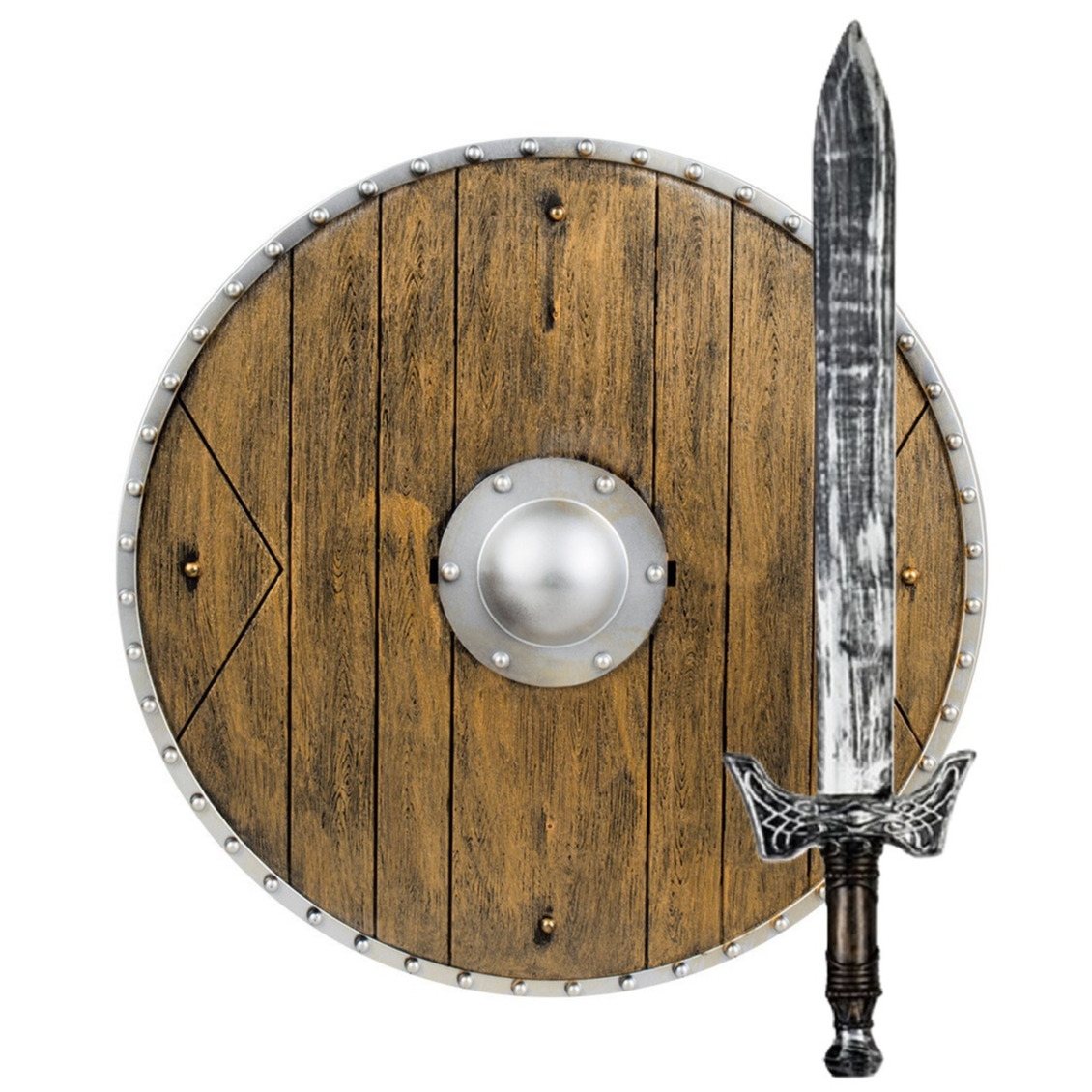 Verkleed speelgoed Ridders/vikingen wapens - Schild/zwaard - kunststof - volwassenen -