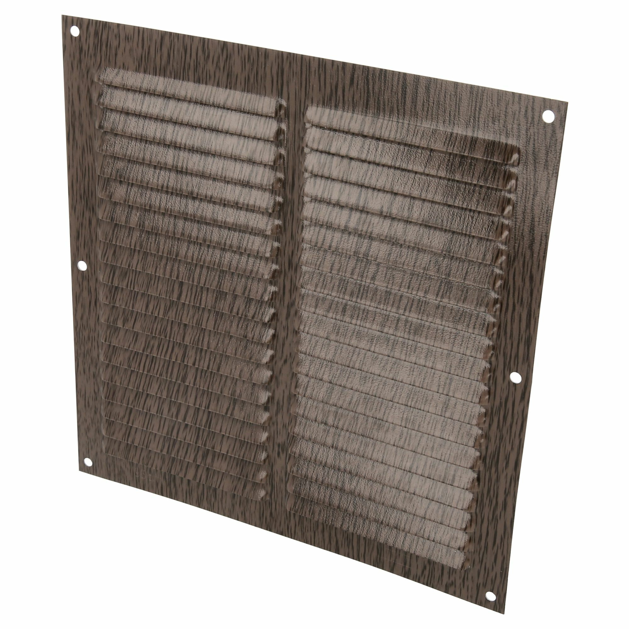 AMIG Ventilatierooster/muurrooster - 200 x 200mm - aluminium - wengehout look - schoepenrooster -