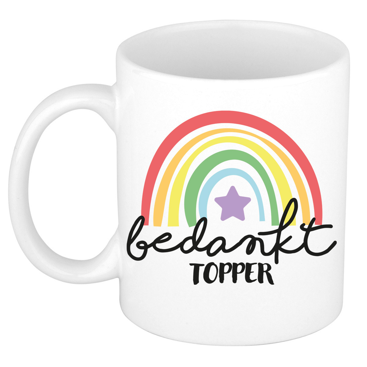 Cadeau mok voor collega - wit - bedankt - afscheid/pensioen - keramiek - 300 ml -