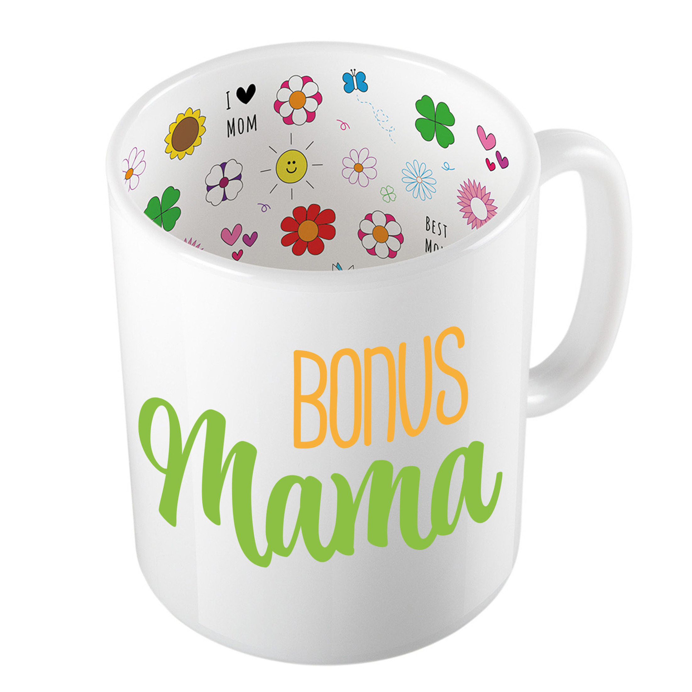Cadeau koffie/thee mok voor mama - groen - bonus mama - keramiek - 300 ml - Moederdag -