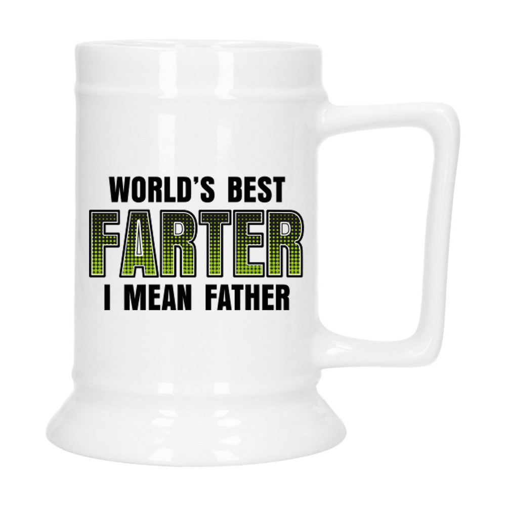 Cadeau Bierpul voor papa - groen - beste vader - keramiek - 530 ml - Vaderdag -
