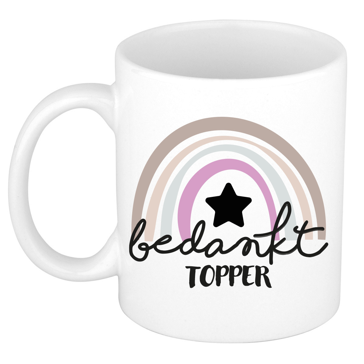 Cadeau mok voor collega - wit - bedankt - afscheid/pensioen - keramiek - 300 ml -