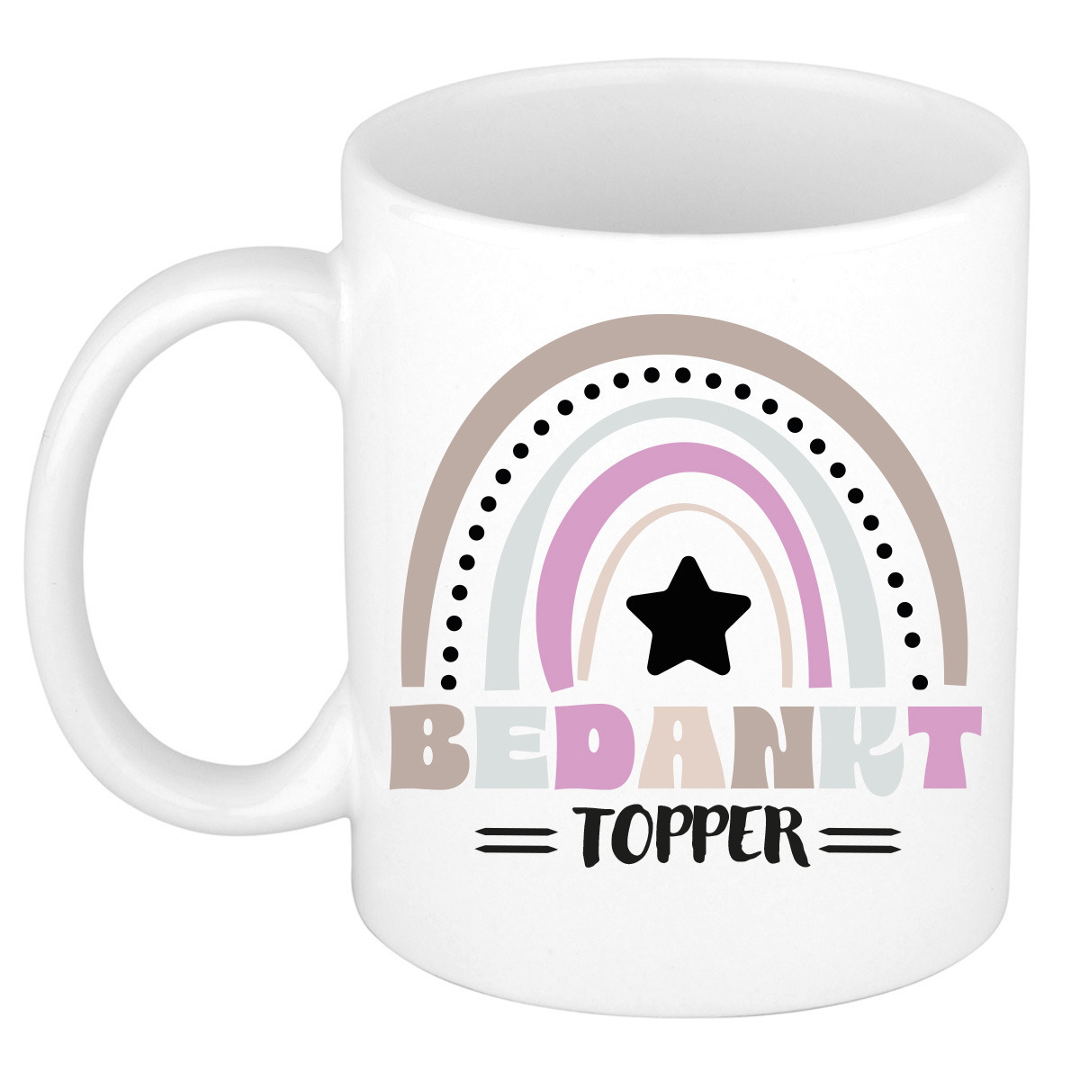 Cadeau mok voor collega - wit - bedankt topper - afscheid/pensioen - keramiek - 300 ml -