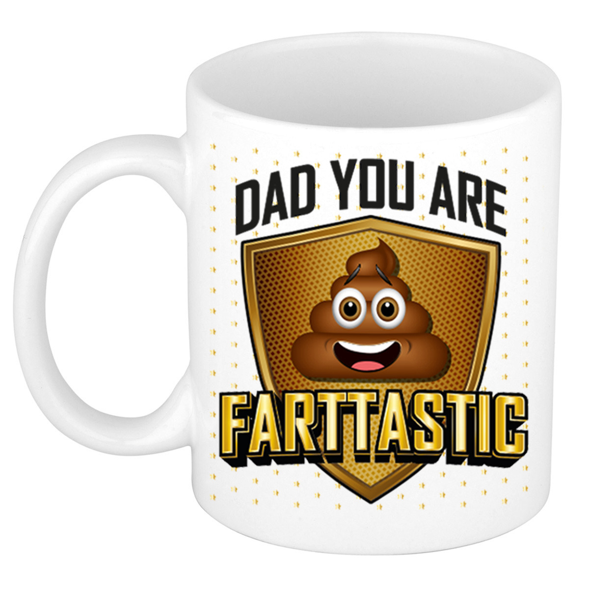 Cadeau koffie/thee mok voor papa - wit - fantastische pap - keramiek - 300 ml - Vaderdag -