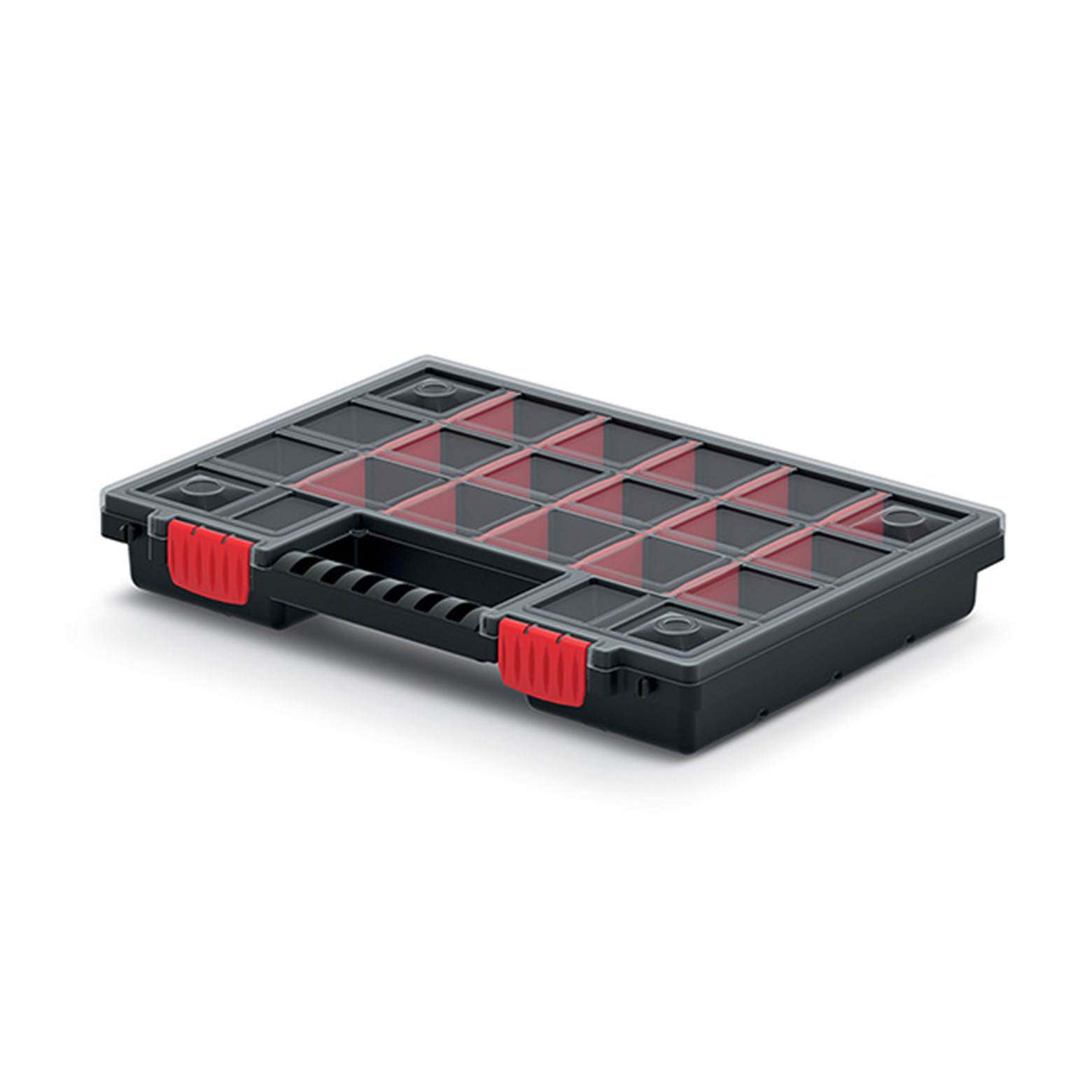 Sorteerbox/vakjes koffer - spijkers/schroeven/kleine spullen - 20-vaks - 34 x 25 x 5 cm -