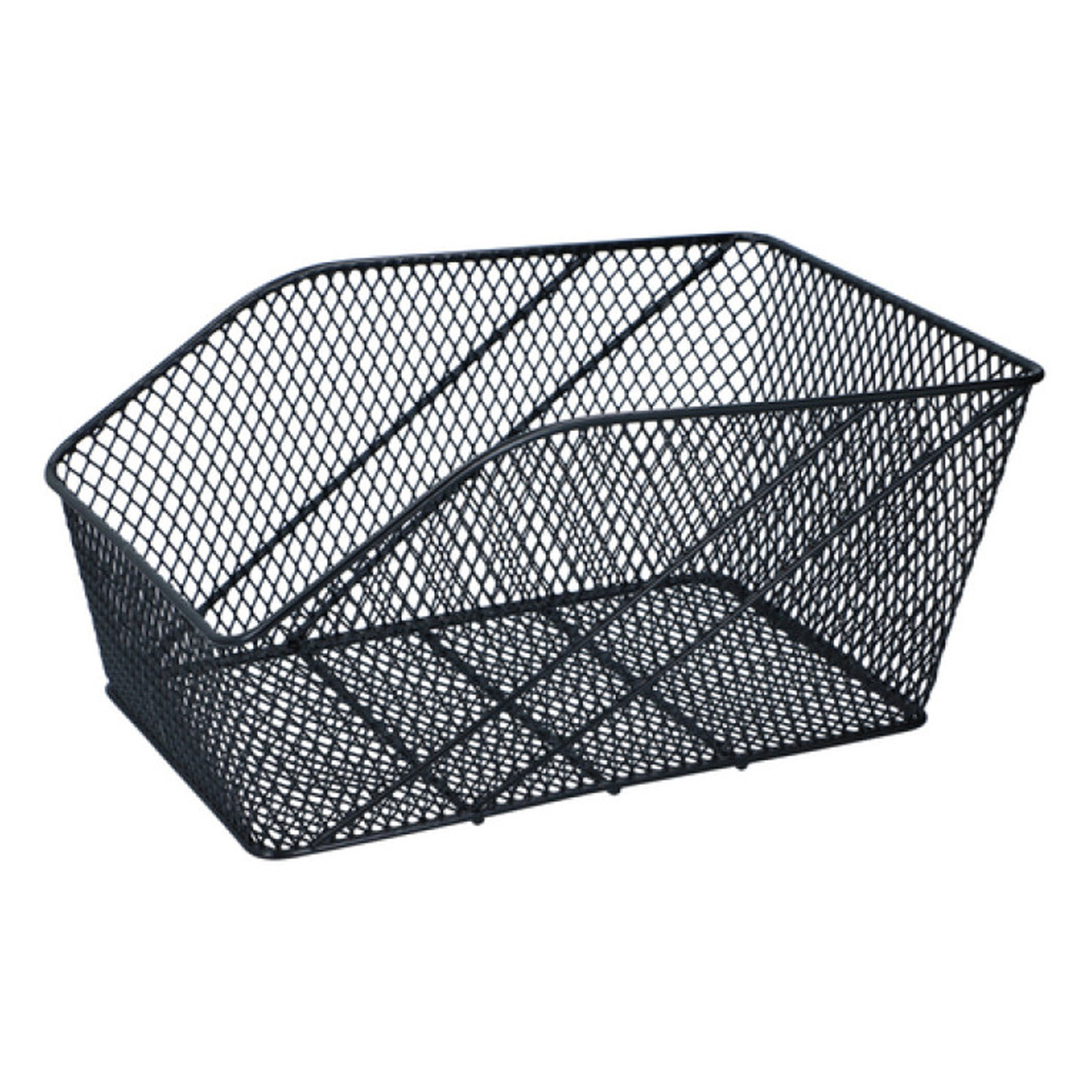 Fietsmand voor bagagedrager - zwart - metaal - 13 liter - 46 x 30 x 13 cm - incl. Tyraps -