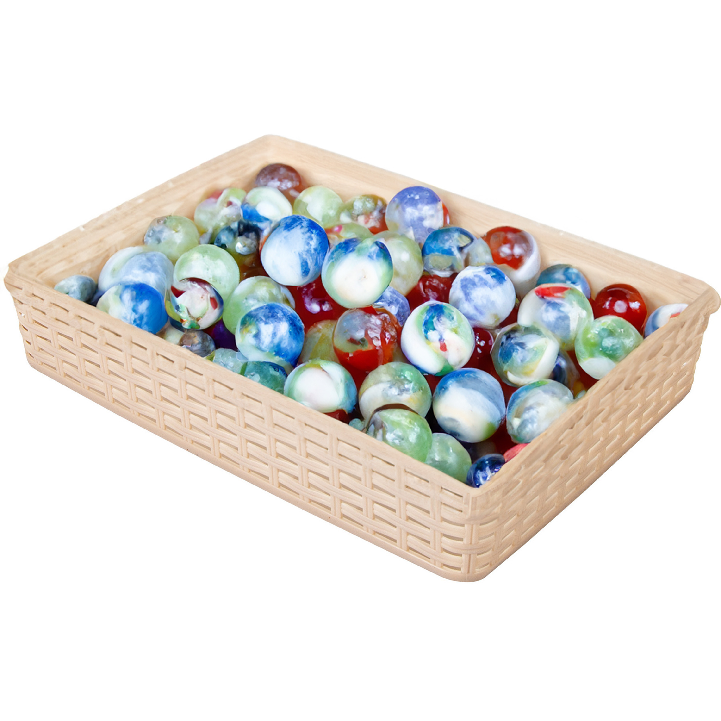 Opbergmandje/kastmandje - beige - 4.5 liter - kunststof - 26 x 35 x 6 cm - ladeverdelers -