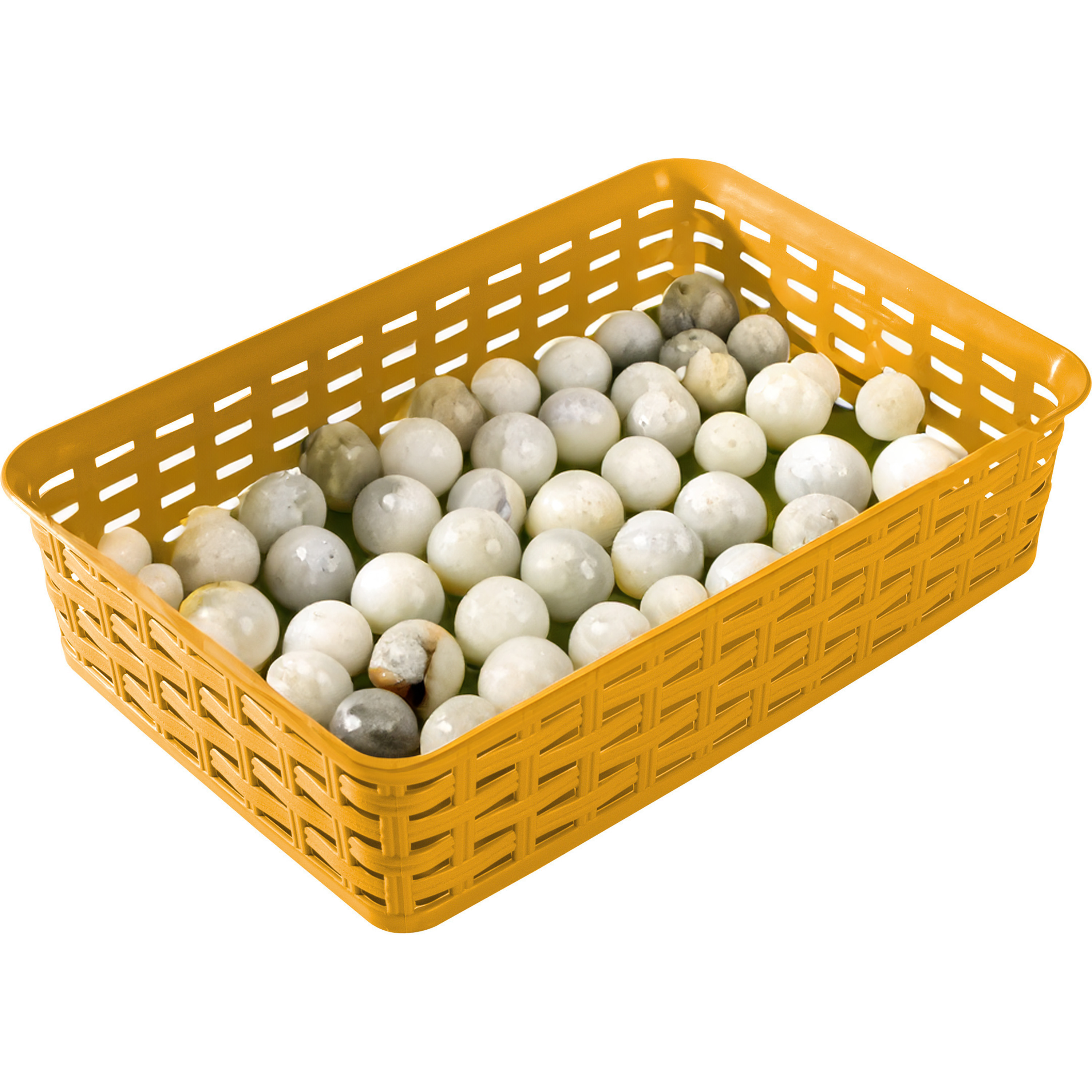Opbergmandje/ladeverdeler - okergeel - 2 liter - kunststof - 17 x 25 x 6 cm - kleine bakjes -