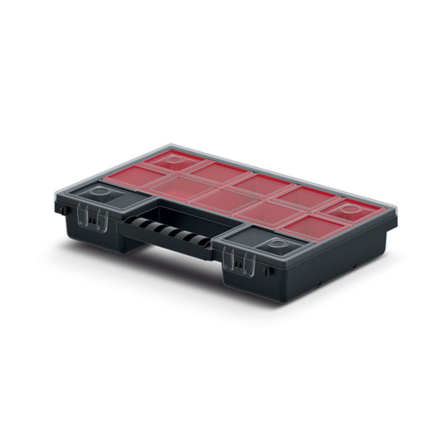 Sorteerbox/vakjes koffer - spijkers/schroeven/kleine spullen - 12-vaks - 29 x 19 x 5 cm -