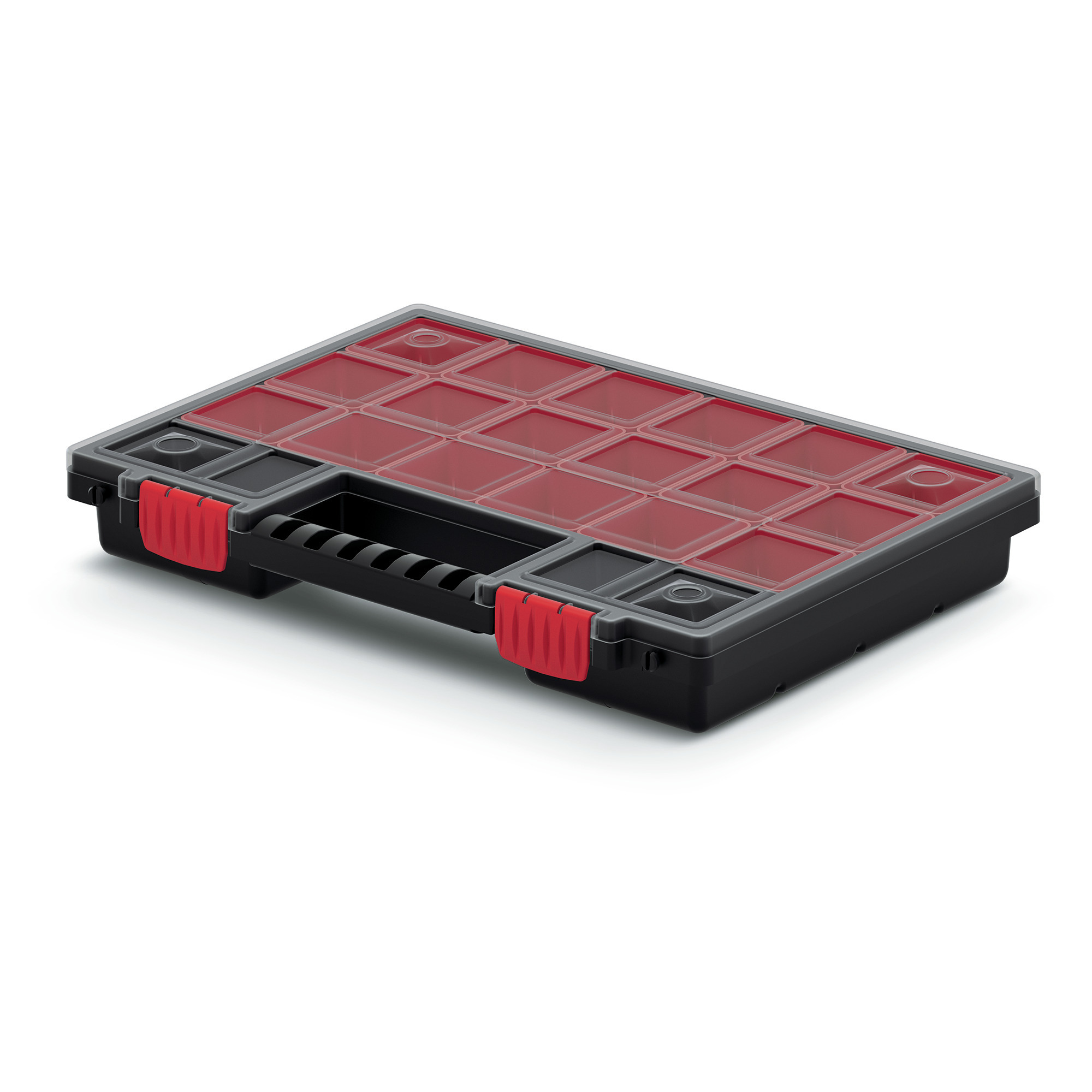 Sorteerbox/vakjes koffer - spijkers/schroeven/kleine spullen - 20-vaks - 34 x 25 x 5 cm -
