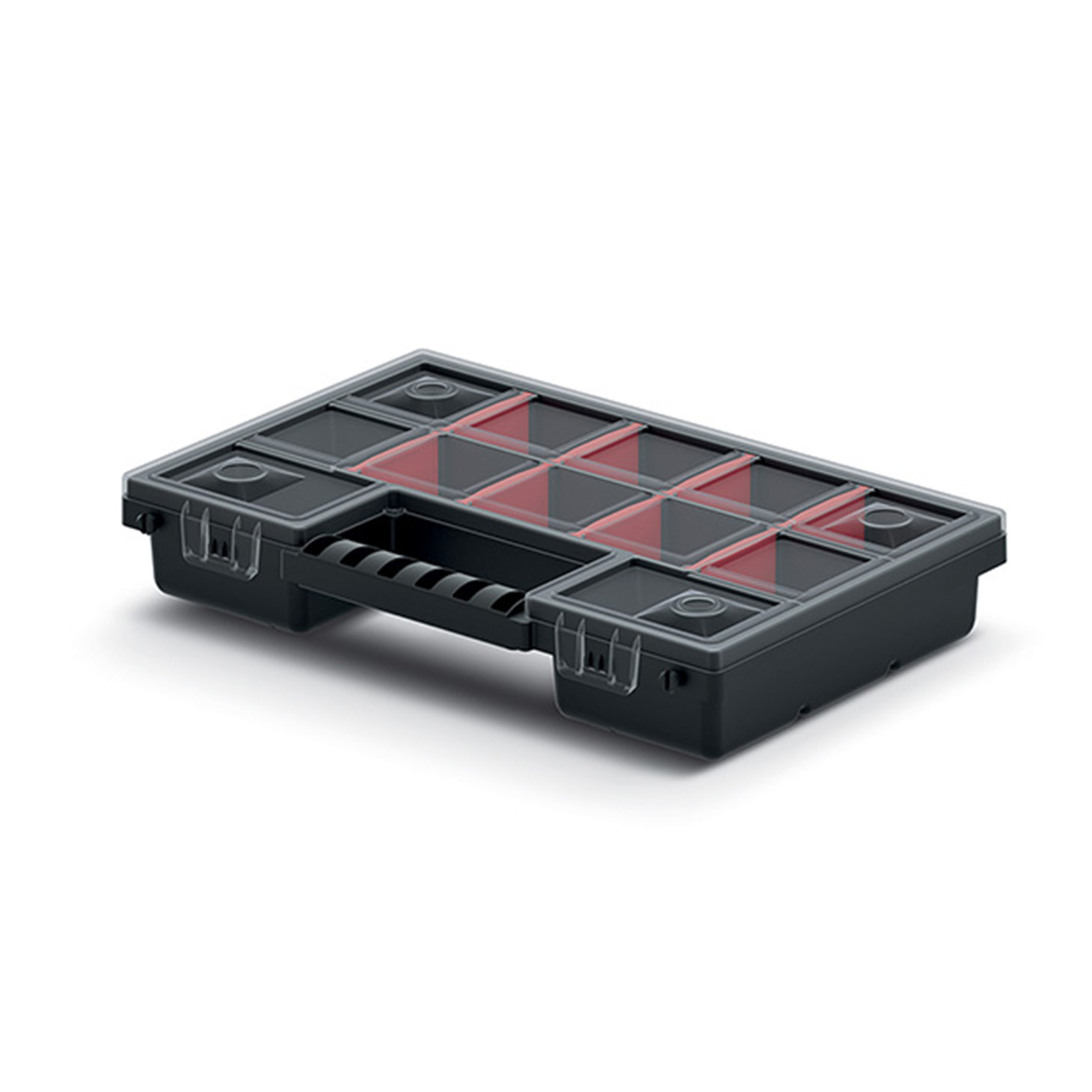 Sorteerbox/vakjes koffer - spijkers/schroeven/kleine spullen - 12-vaks - 29 x 19 x 5 cm -