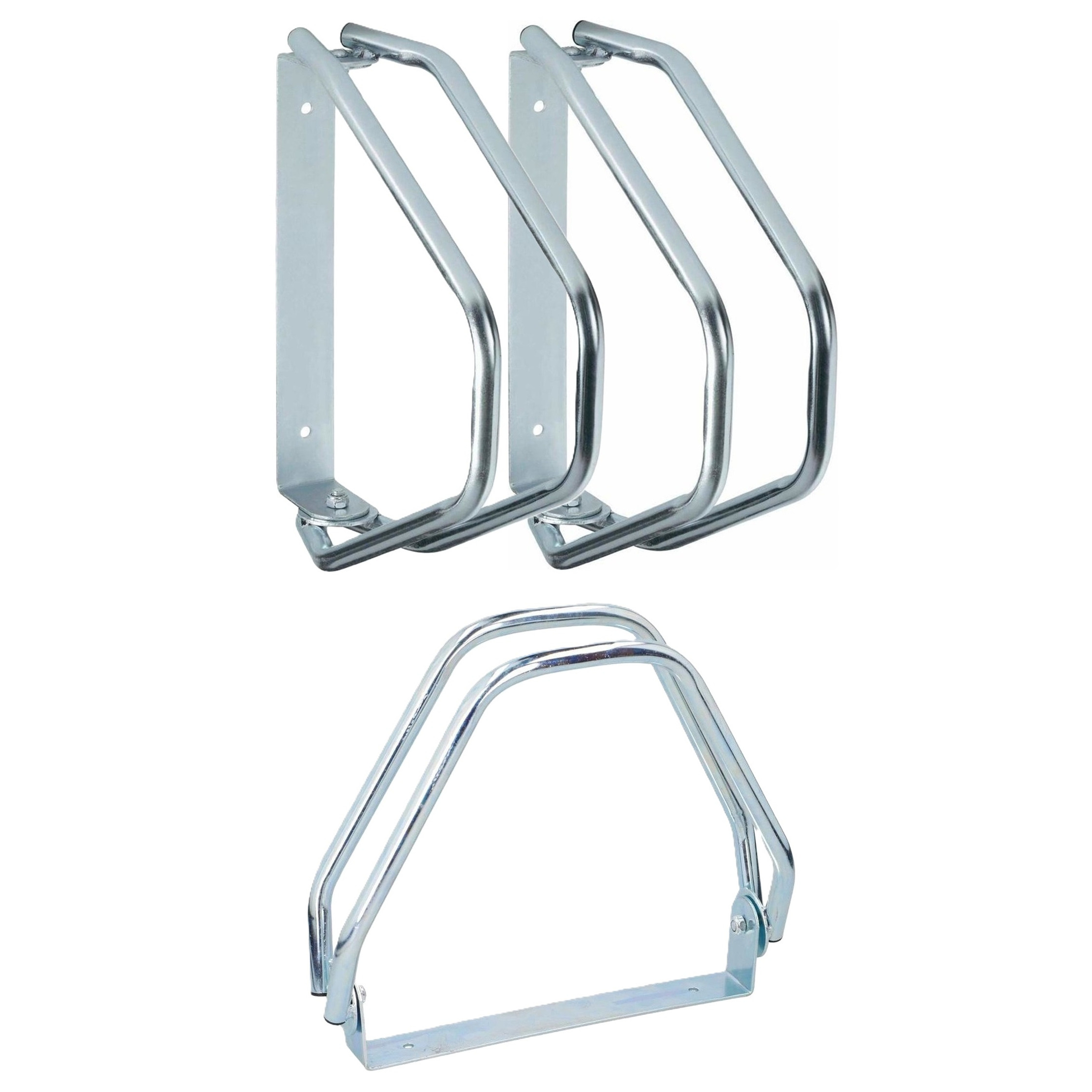 Fietsenrek muur/grond standaard - 3x - voor 1 fiets - metaal - 28 x 32 cm -