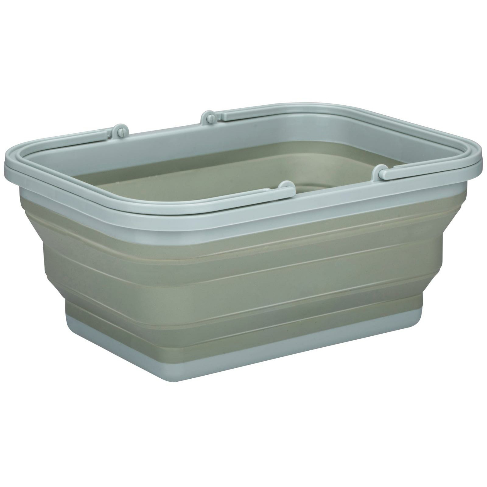 Wasmand/draagmand opvouwbaar - kunststof - 19 Liter - groen - 38 x 28 x 18 cm -