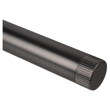 Eindknop gordijnroede - gun metal ribbel Ø28mm - S/2 (2016385) - Leen Bakker
