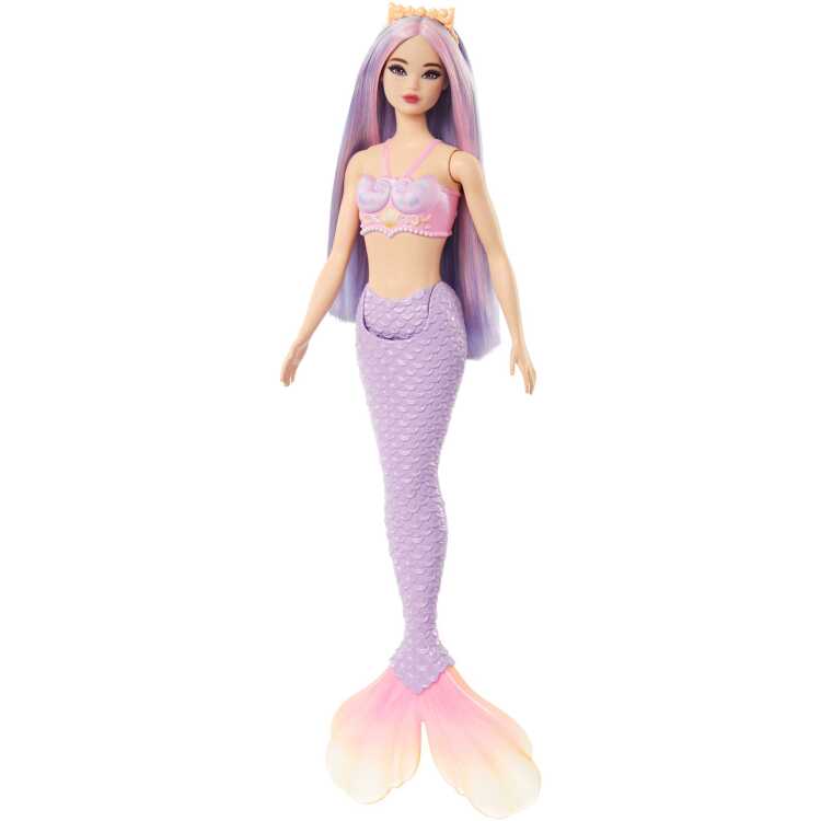 Mattel Zeemeerminpop met lila haar en een paarse staart pop