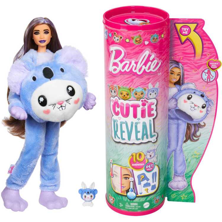 Mattel Cutie Reveal met kostuumthema en 10 verrassingen pop Konijntje als koala