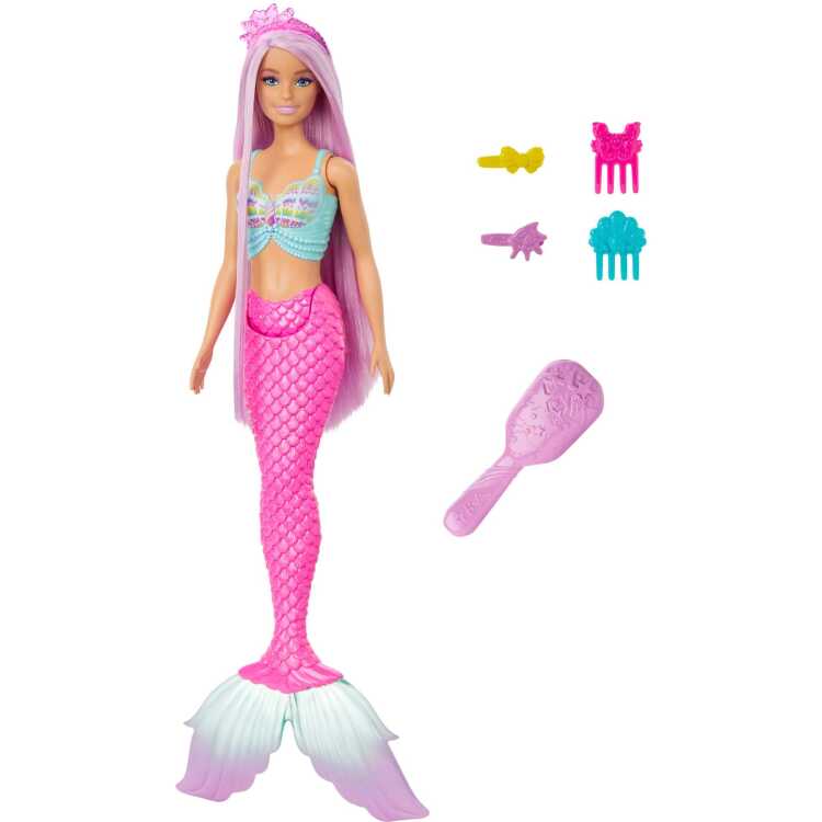 Mattel Zeemeerminpop met fantasiehaar van 18 cm pop