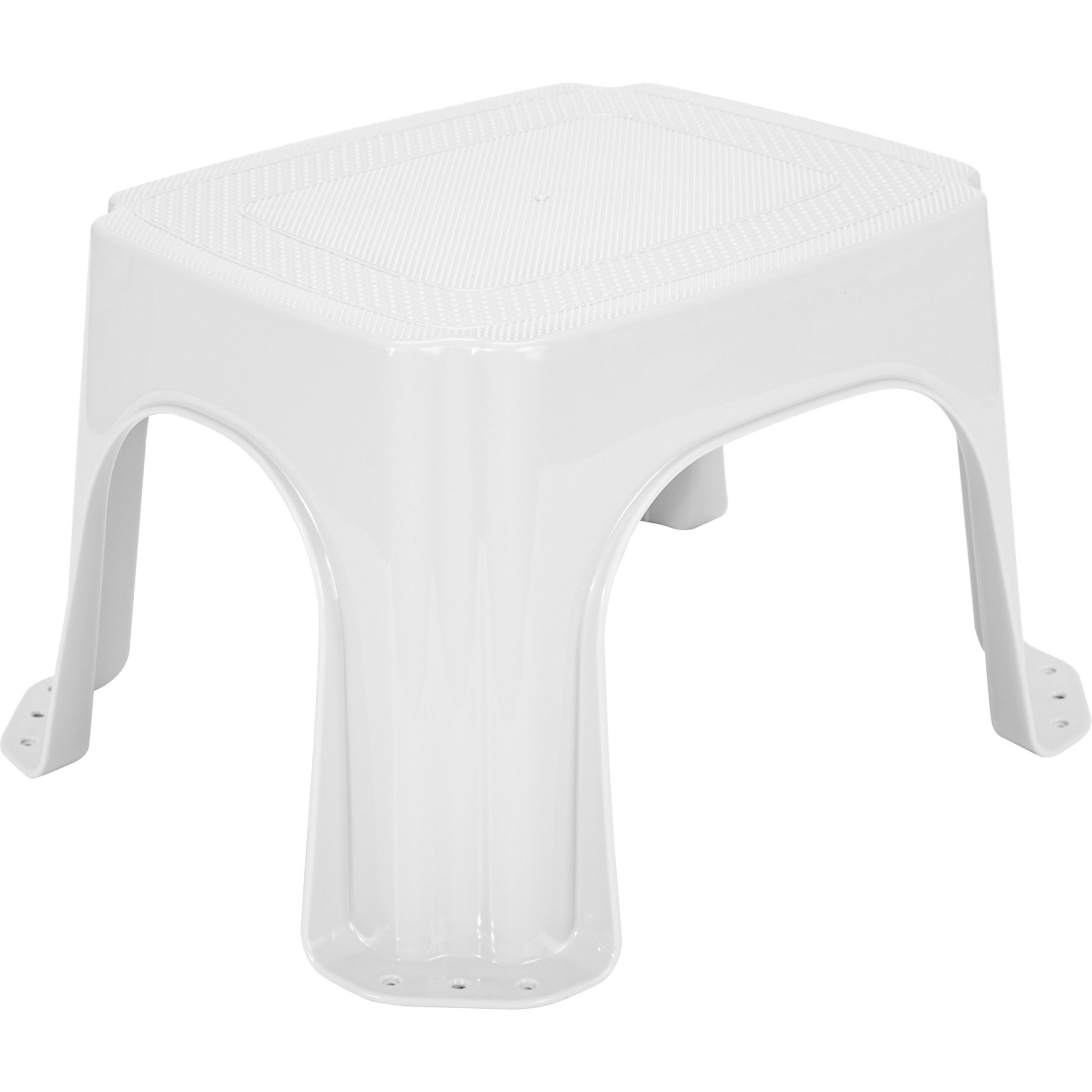 Keukenkrukje/opstapje - wit - kunststof - L32 x B27 x H21 - anti-slip -