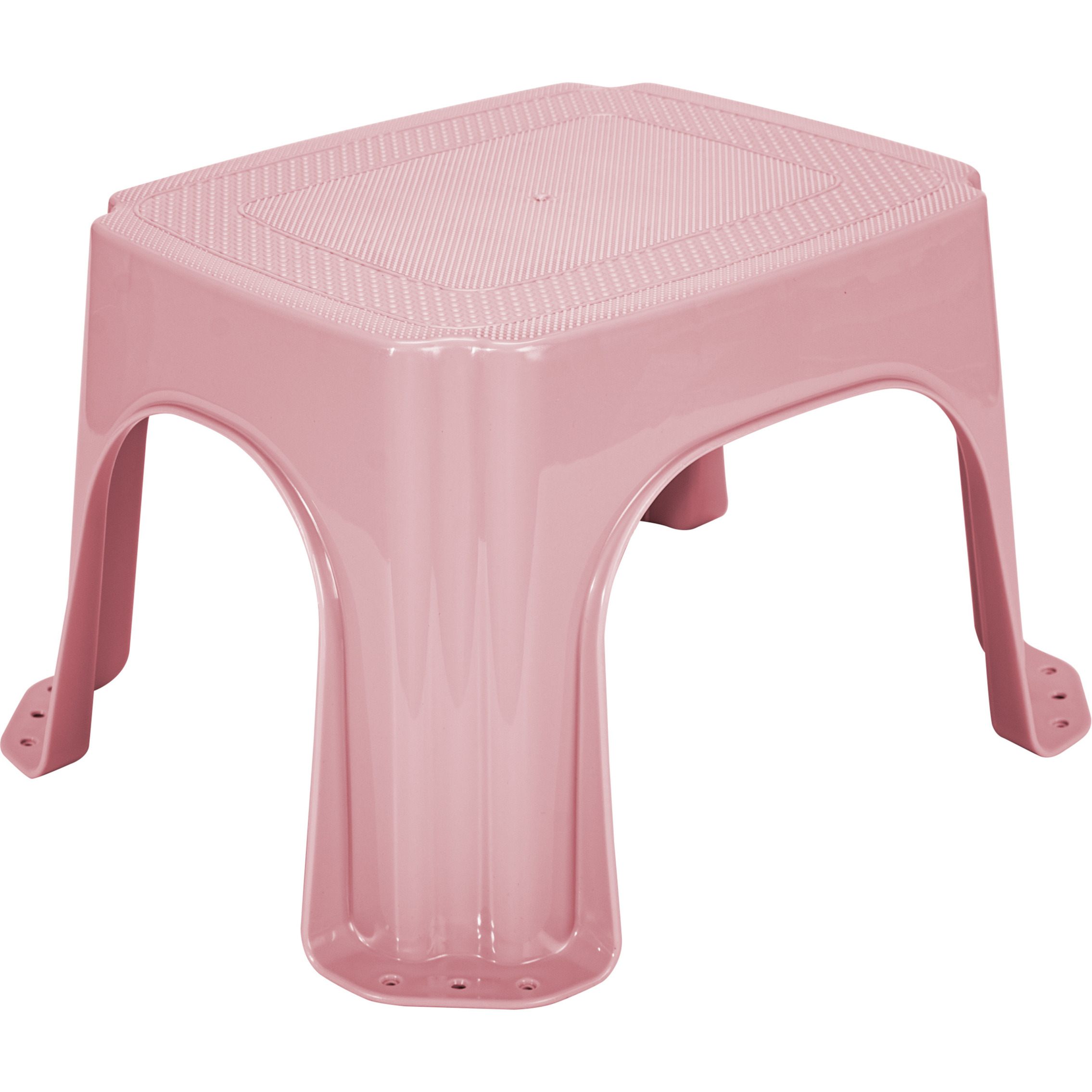 Keukenkrukje/opstapje - roze - kunststof - L32 x B27 x H21 - anti-slip -