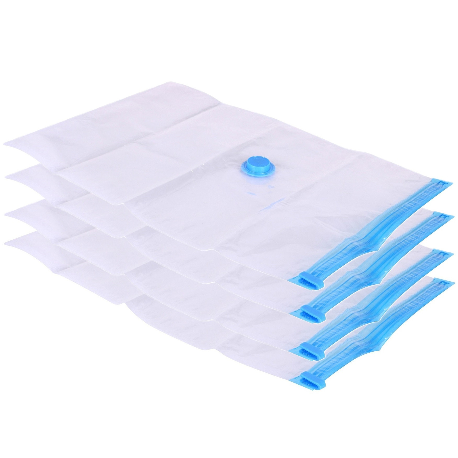 Vacuumzak voor kleding - 4x - Vacuum opbergzak - transparant - 70 x 100 cm -