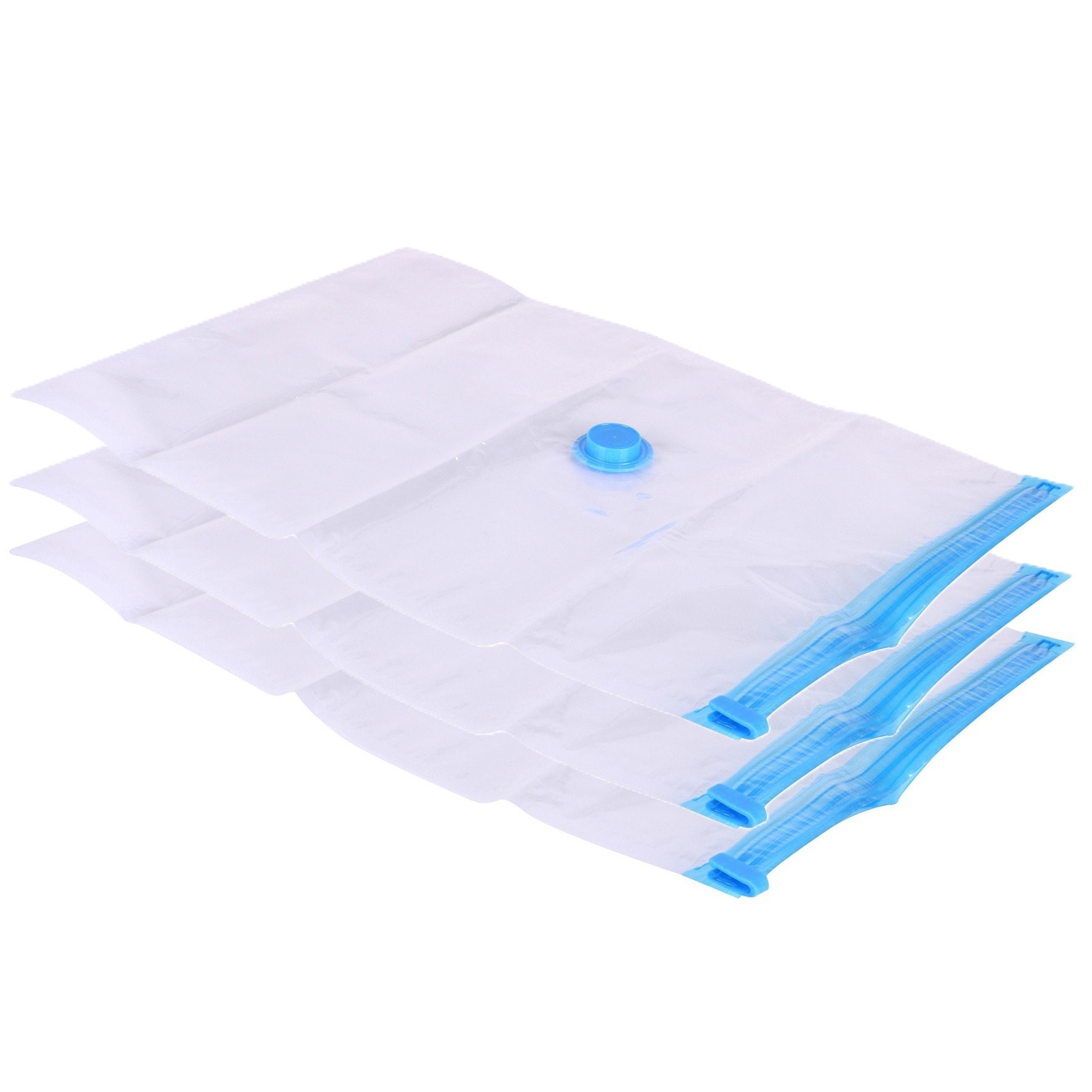 Vacuumzak voor kleding - 3x - Vacuum opbergzak - transparant - 60 x 80 cm -