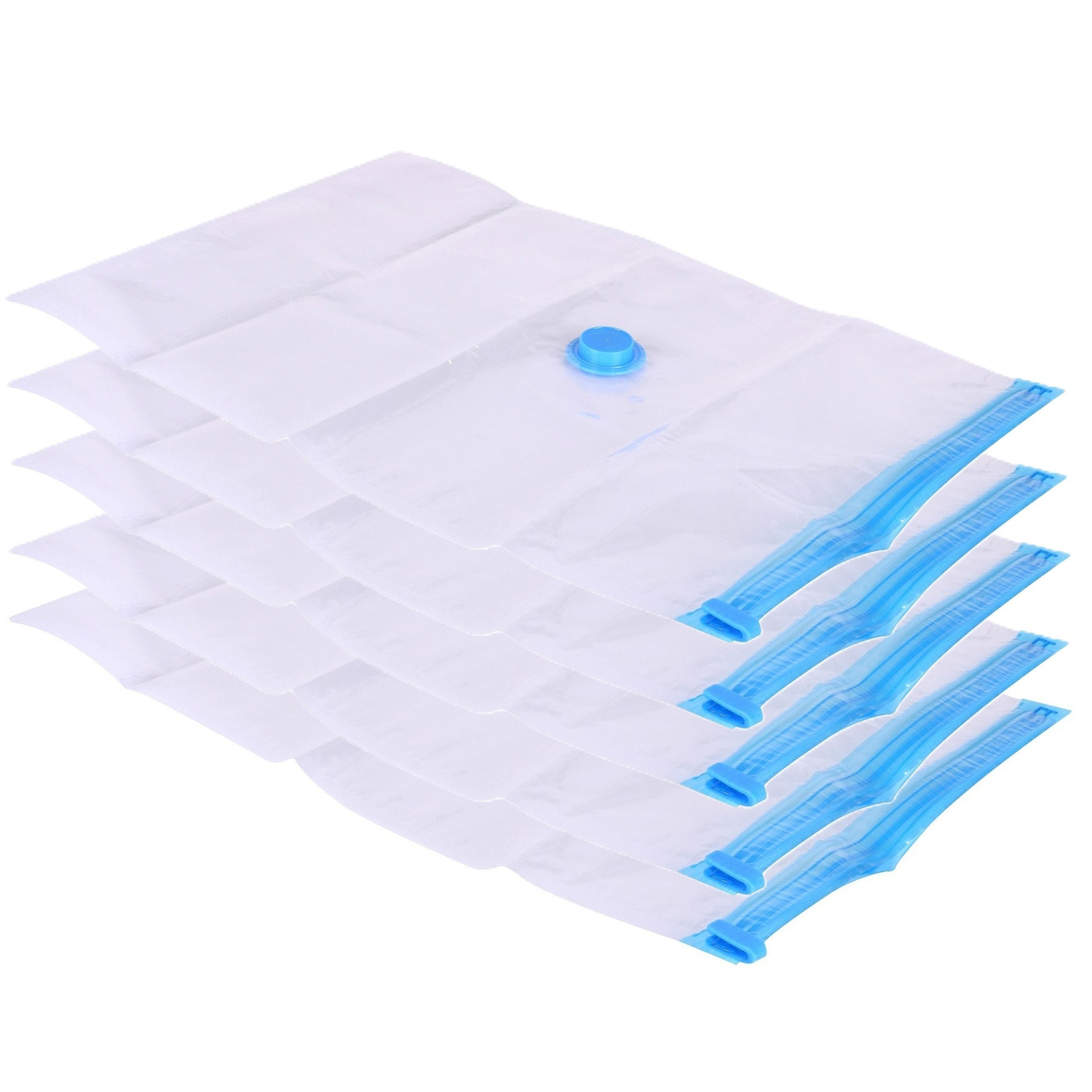 Vacuumzak voor kleding - 5x - Vacuum opbergzak - transparant - 60 x 80 cm -